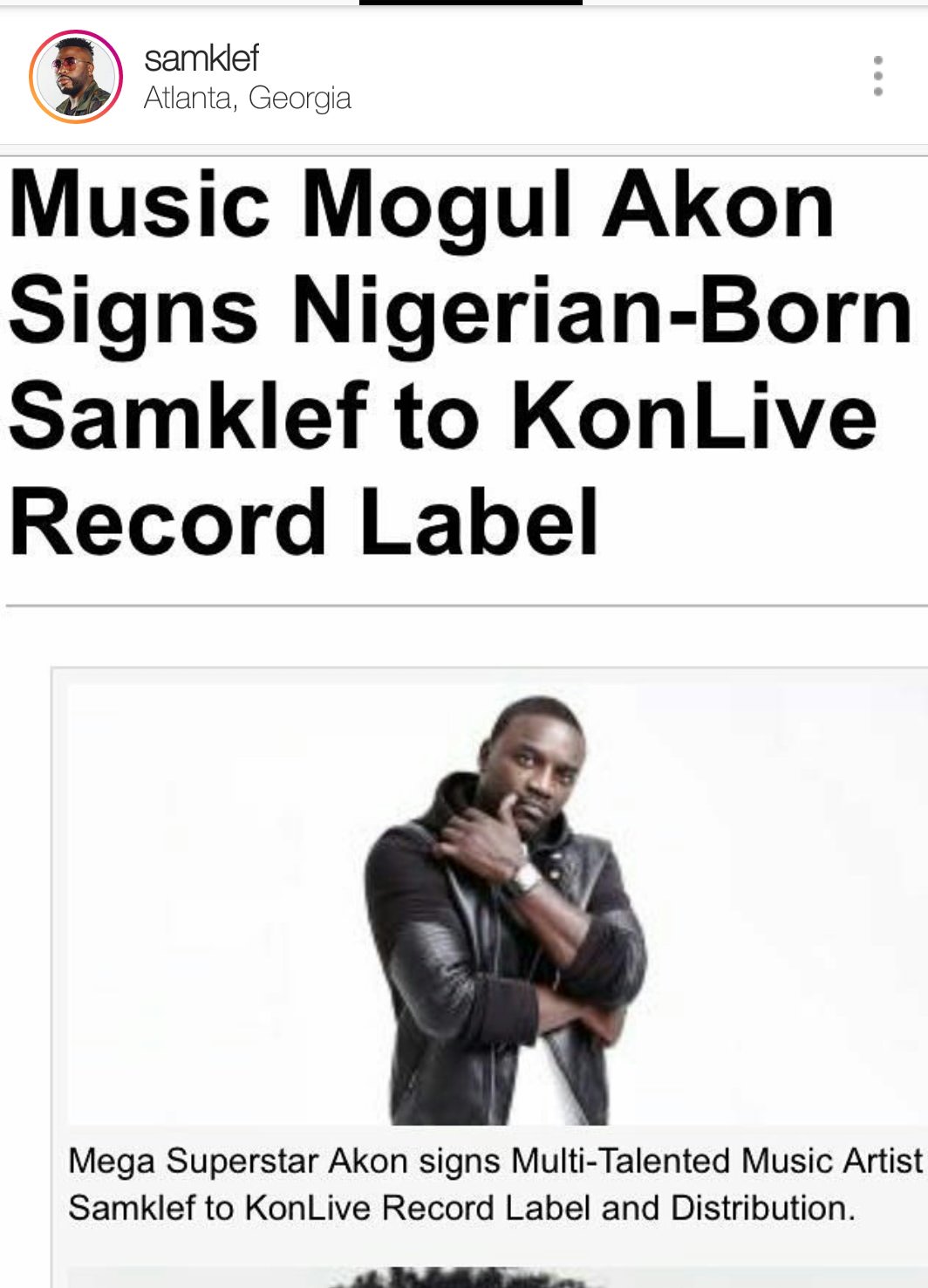 NEW DEAL! Akon Signs Samklef To His KonLive Music Label