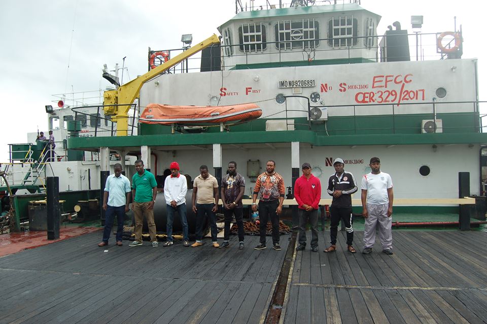 Photos Of Suspected Oil Thieves Arrested By The Nigerian Navy In Port -harcourt