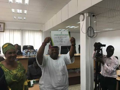 Photos: Ademola Adeleke Receives His INEC Certificate Of Return