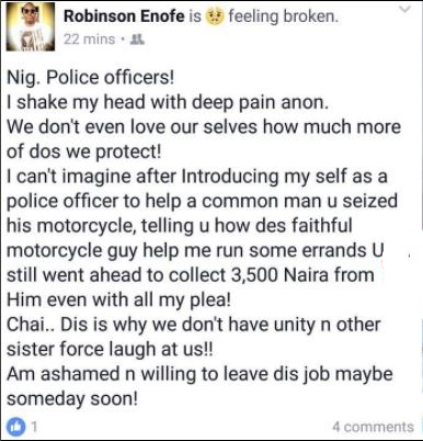 This Nigerian Police Officer Has Vowed To Quit His Job Very Soon [See Details]