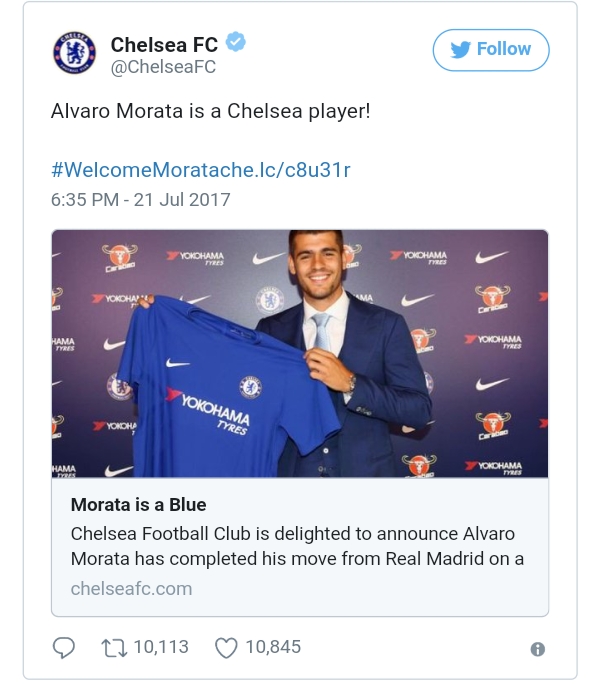 Chelsea Signs Morata From Real Madrid For A Club Record Fee Of £70m (Photos)