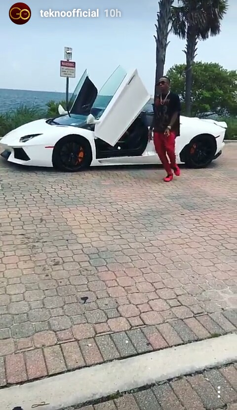 Tekno All Swagged Up With His Lamborghini (Photos)