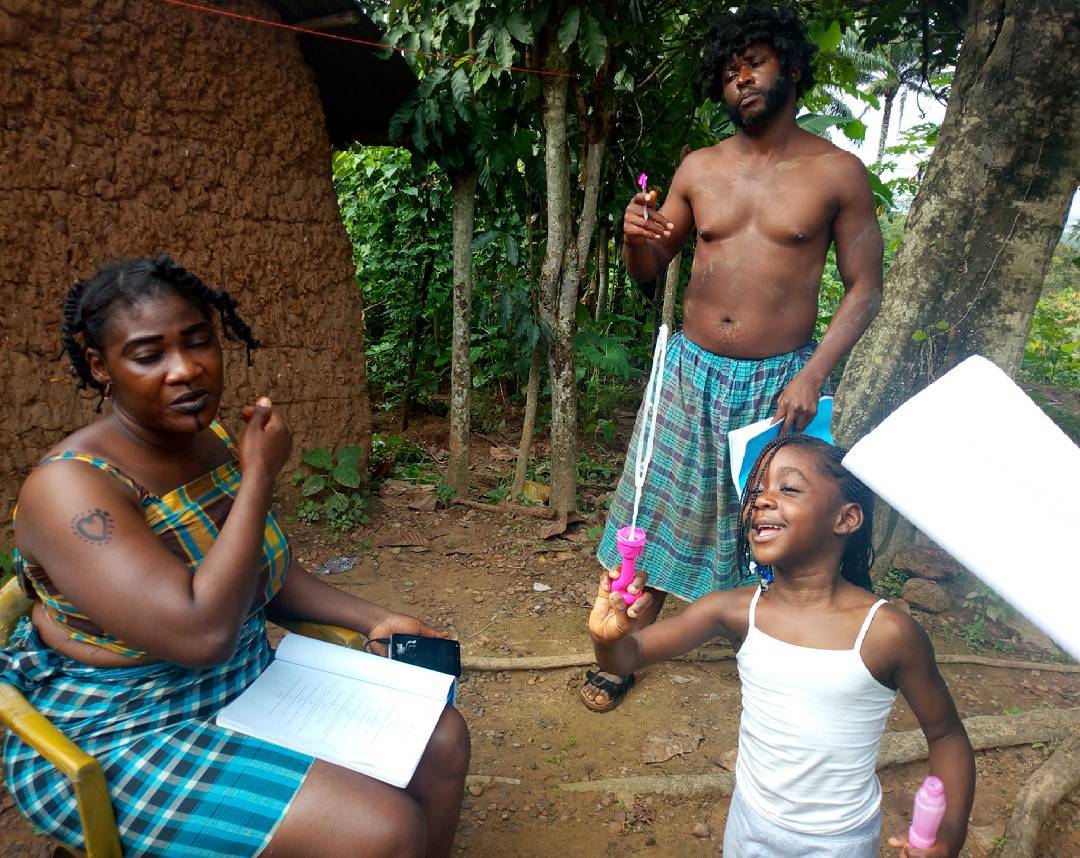 Mercy Johnson On Set With Her Daughter (Pictures)