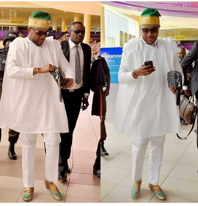 Between E-Money And His Security At Lagos Airport Today (Photos)