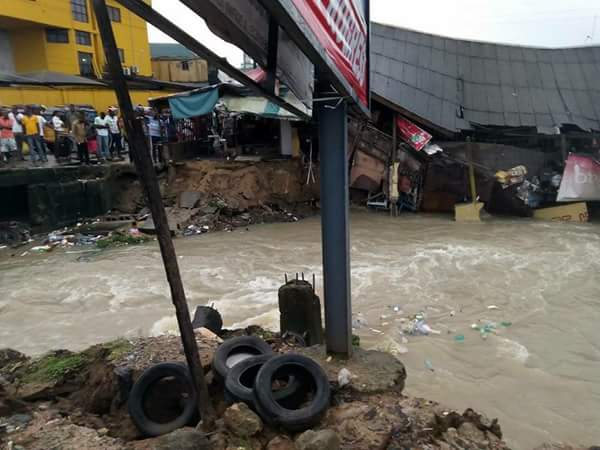 Computer Village In Port Harcourt Collapses After Heavy Rainfall (Photos)