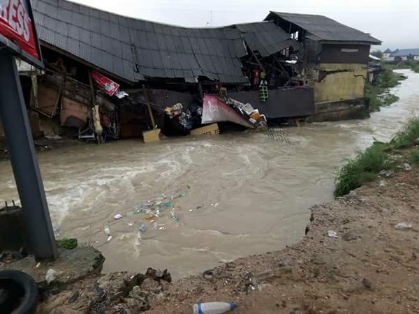Computer Village In Port Harcourt Collapses After Heavy Rainfall (Photos)