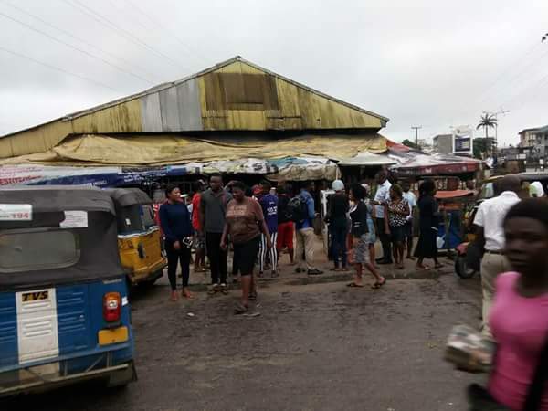 Computer Village In Port Harcourt Collapses After Heavy Rainfall (Photos)