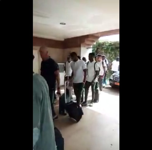 Victorious Super Eagles Squad Arrive Cameroon, Check Into Hilton Hotel (Photos)