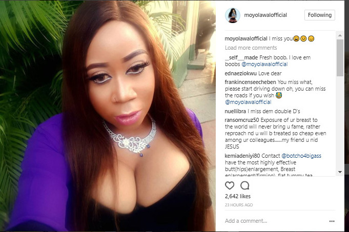 Actress Moyo Lawal Rocks Massive Kleevage-Baring Outfit (Photos)