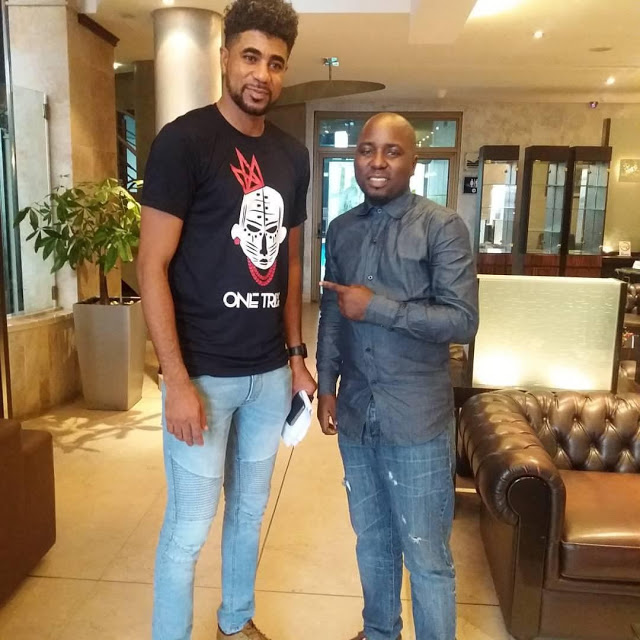 #BBNaija: Thin Tall Tony Begins Media Tour, Pictured With Comedian Ushbebe At Naija FM