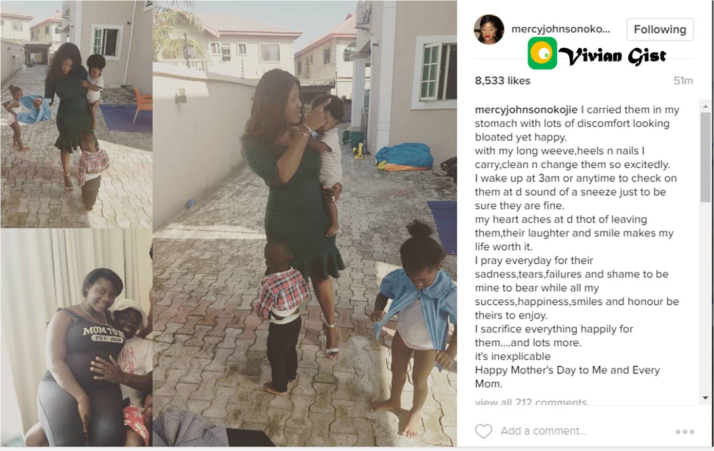 Mercy Johnson Celebrates Mothers' Day With Her Kids (Photos)
