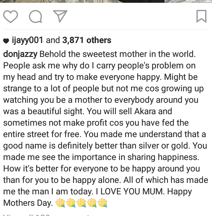 'Behold The Sweetest Mother In The World': Don Jazzy Celebrates His Mother