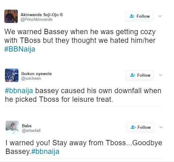 'Tboss Is The Cause, She's Using Jazz' - Nigerians React To Bassey's Eviction