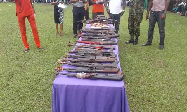 See The Cache Of Weapons Recovered From Repented Cultists In Bori, Rivers