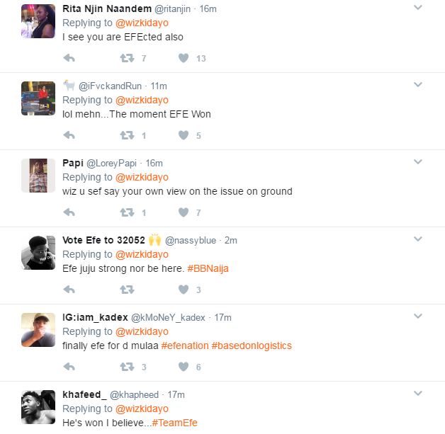 #BBNaija: Wizkid Declares Support For This Housemates and Fans Go Crazy (Photos)