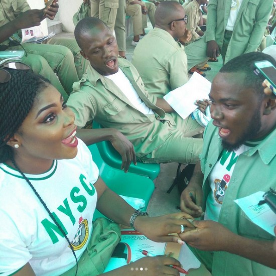 Bayelsa Corper Proposes To His Corper Lover During Their Parade & She Said Yes (Photos)