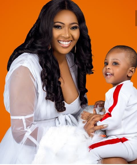 Actress Lilian Esoro Stuns In Angelic Outfit, Shares Adorable Photos With Her Son