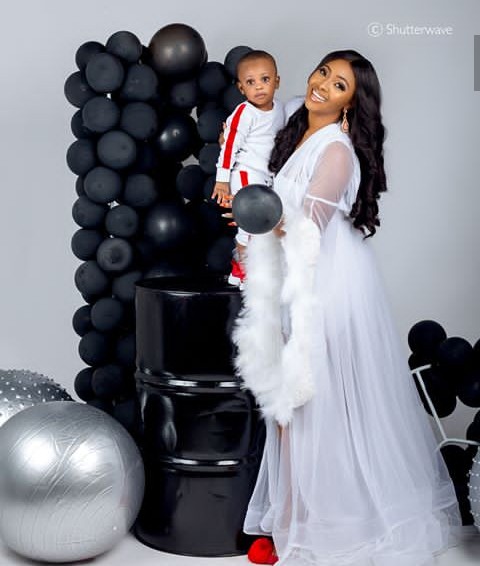 Actress Lilian Esoro Stuns In Angelic Outfit, Shares Adorable Photos With Her Son