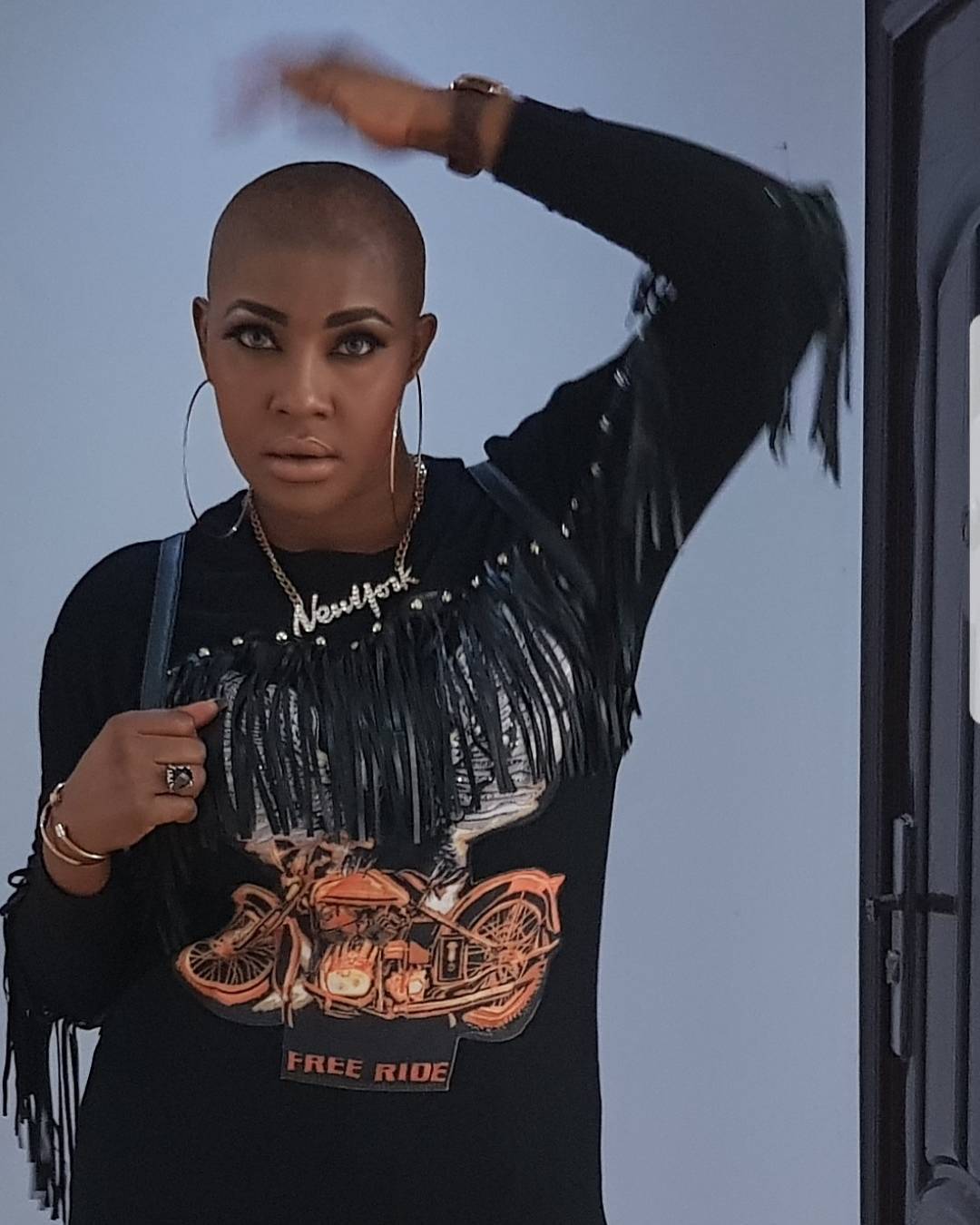 Nollywood Actress, Angela Okorie, Goes Bald (Photos)