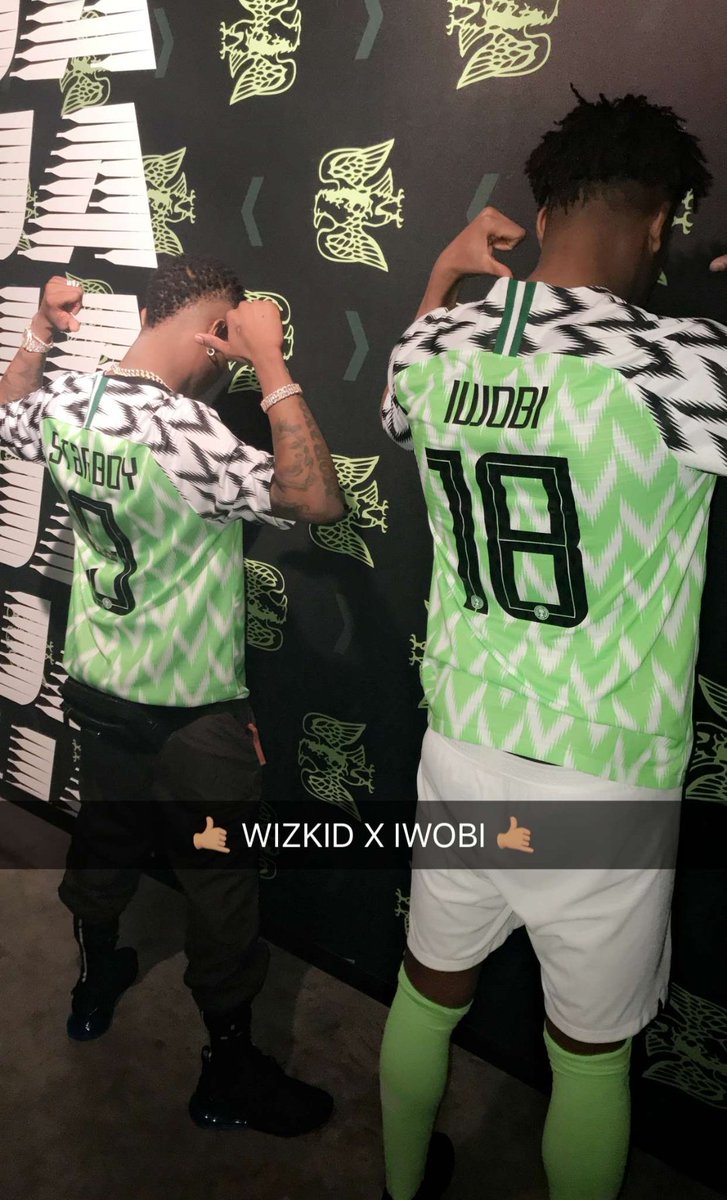 Wizkid And Iwobi Model For New Super Eagles' Jersey (Pictures)
