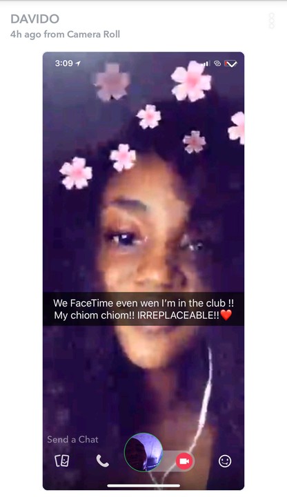 Davido And His Girlfriend, Chioma Facetime While He Clubs, As He Gushes Over Her