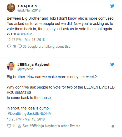 #BBNaija: Nigerians Protest Evicted Housemates' Return to Big Brother House