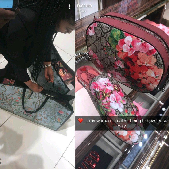 Davido Takes His Woman Shopping at a Gucci Store (Photos)