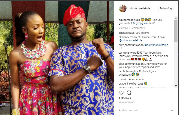 King Of Memes, Actor Odunlade Adekola Pictured With Singer Simi