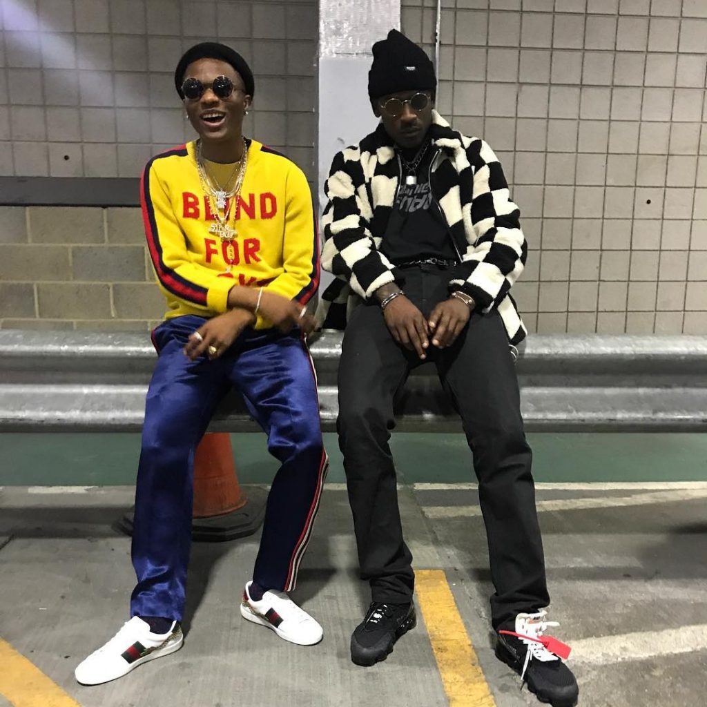 Wizkid Poses With Rapper Skepta As He Arrives London On Tour With Future