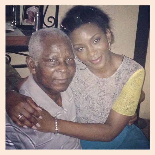 Genevieve Nnaji and Father