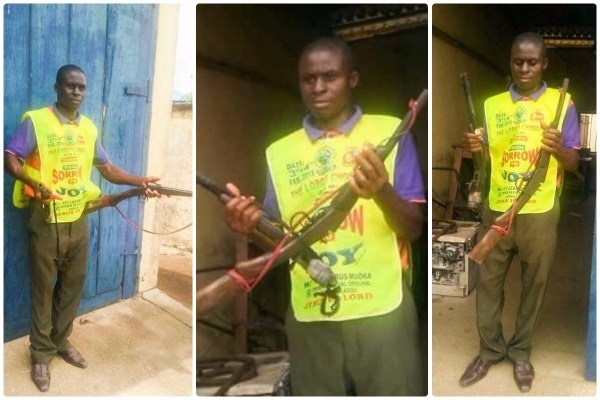 Wow! See How A Popular Pastor Collected Guns From Armed Robbers In Rivers State