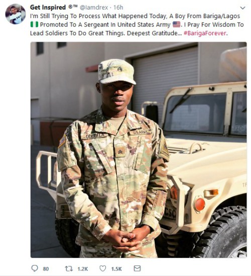WOW! A Nigerian Soldier Promoted To A Sergeant In U.S Army