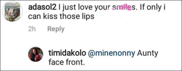 See The Reply Timi Dakolo Gave Female IG Follower Who Want To Kiss His Lips