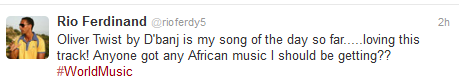 Man UTD Rio Ferdinand likes Nigerian Music