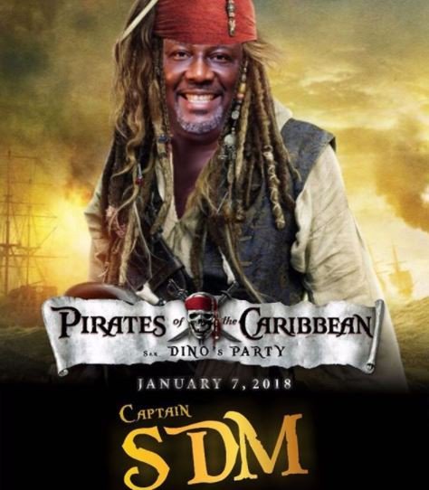 Senator Dino Melaye Portrayed As A Pirate On Poster Of His New Year's Party