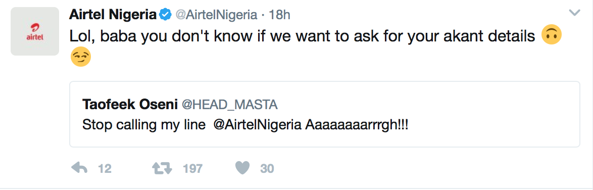 Lmao! See Hilarious Reply Airtel Gave To A Customer Who Asked Them To Stop Calling Him