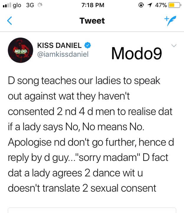 UPDATE! Kiss Daniel Replies Critics Who Claimed Yeba Promoted Rape