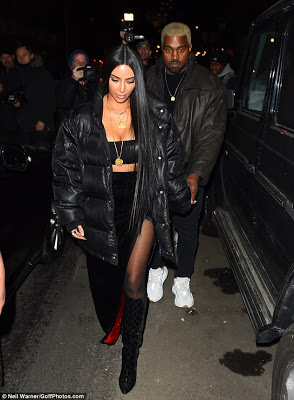 Photos: Kim K and Kanye West step out together for dinner for Valentine's Day