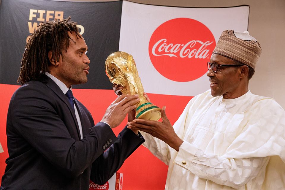 President Buhari With The Original FIFA World Cup Trophy In Abuja (Photos)