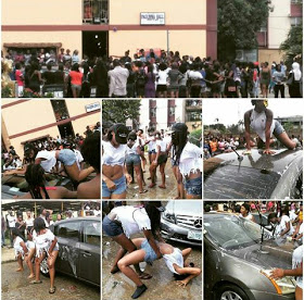 UNILAG Girls Put On Sexy Show For "Car Wash" During Hall Week Celebration