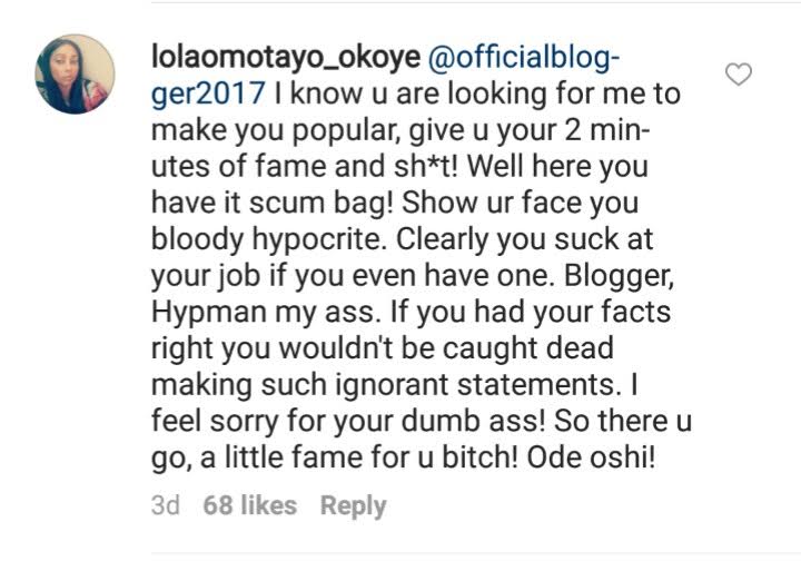 Peter 'P-Square' Okoye's Wife, Lola Omotayo Blasts Blogger Over Insulting Comments