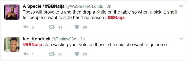 #BBNaija: Watch the heated argument between TBoss & Bisola this morning