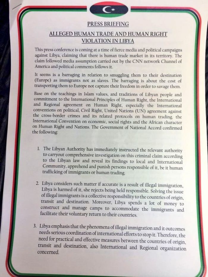 Libyan Embassy In Nigeria Releases Statement On The Slave Trade Going On In Their Country