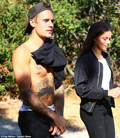 Shirtless Justin Bieber Enjoys Romantic Stroll With Model Audreyana Michelle