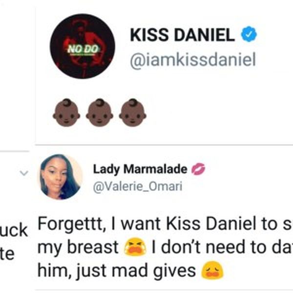 'I Want Kiss Daniel To Suck My Br**st' - Pretty Lady Begs Singer