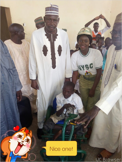 Serving Corps Member (Corper) Gives Out Multiple Wheelchairs To Challenged Students (Photos)