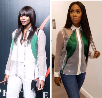 Tiwa Savage Vs Genevieve Nnaji: Who Wore The Bridget Awosika Shirt Better?