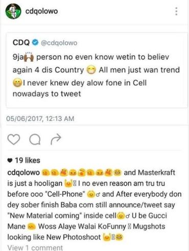 CDQ Comes Hard On Dammy Krane Over His Arrest In Miami, See What He Said