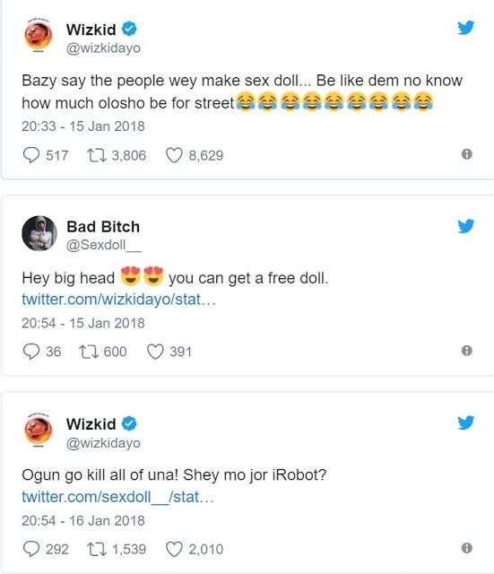 Wizkid Fights Dirty With a 'Sex Doll'