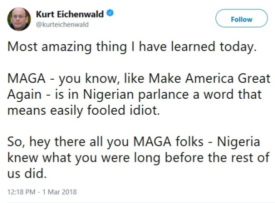 How An American Journalist Was Amazed After Discovering What 'MAGA' Means In Nigeria